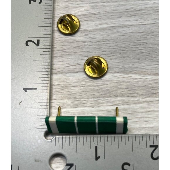 US Army Civilian Service Commendation Ribbon Pin Green White Stripes LIGI - Picture 2 of 6